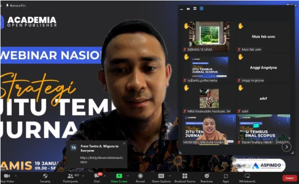 Dosen Kimia ISTEK ‘Aisyiyah Kendari Jadi Pembicara Webinar Nasional Penulisan Jurnal Scopus